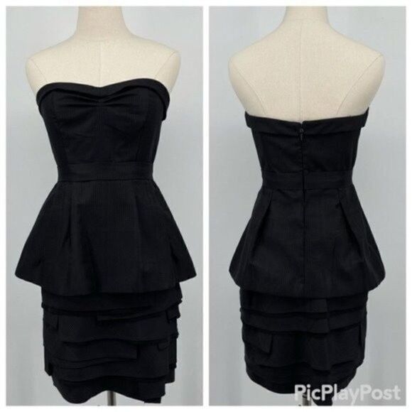 BCBGMaxaria black cocktail dress sz 6 sleeveless with pockets BoxS cocktail - Picture 1 of 6